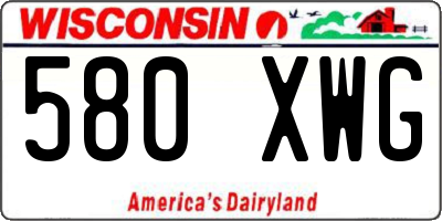WI license plate 580XWG