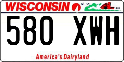 WI license plate 580XWH