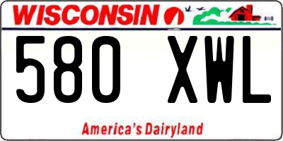 WI license plate 580XWL