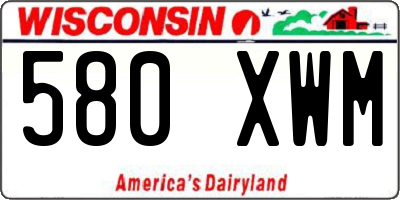 WI license plate 580XWM