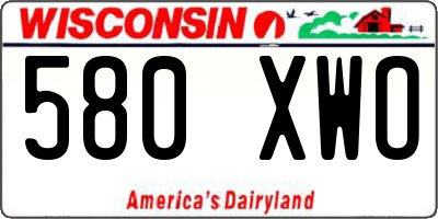 WI license plate 580XWO