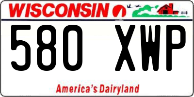 WI license plate 580XWP