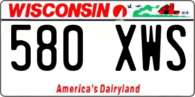 WI license plate 580XWS