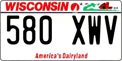 WI license plate 580XWV