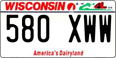 WI license plate 580XWW