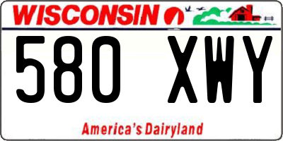 WI license plate 580XWY