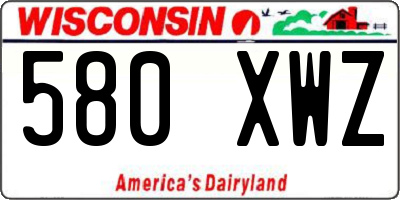 WI license plate 580XWZ