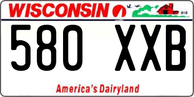 WI license plate 580XXB