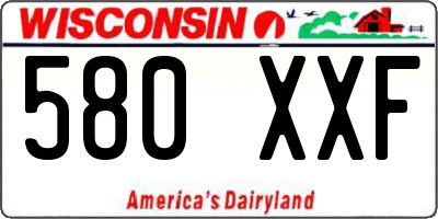 WI license plate 580XXF