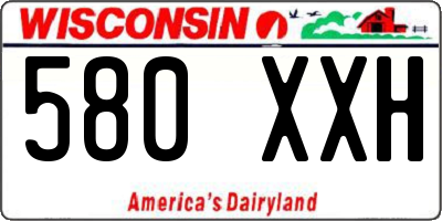 WI license plate 580XXH