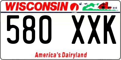 WI license plate 580XXK