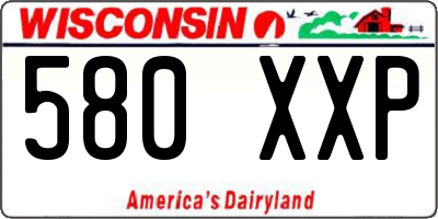 WI license plate 580XXP