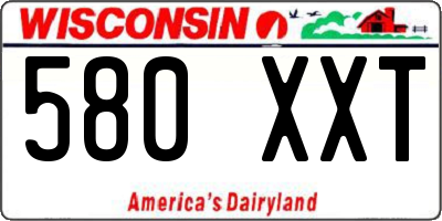 WI license plate 580XXT