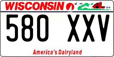WI license plate 580XXV