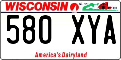 WI license plate 580XYA