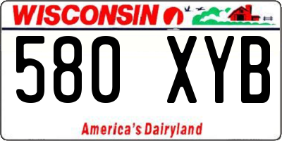 WI license plate 580XYB