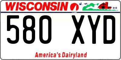 WI license plate 580XYD