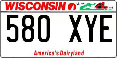 WI license plate 580XYE