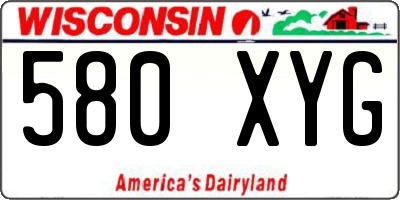 WI license plate 580XYG