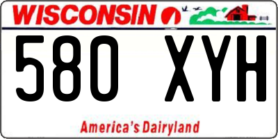 WI license plate 580XYH