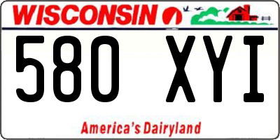 WI license plate 580XYI