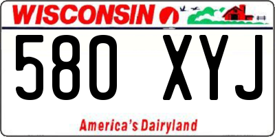 WI license plate 580XYJ