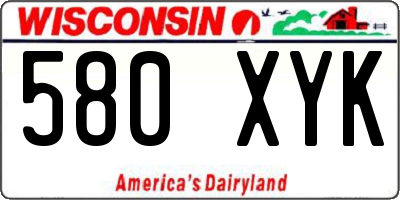 WI license plate 580XYK