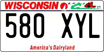WI license plate 580XYL