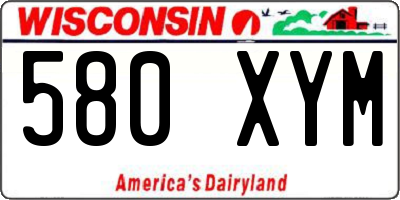 WI license plate 580XYM