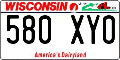WI license plate 580XYO