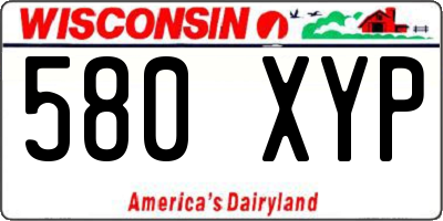 WI license plate 580XYP