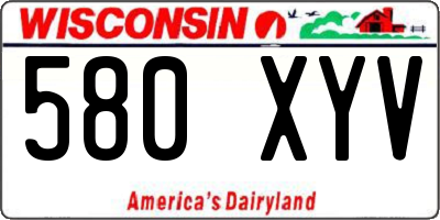 WI license plate 580XYV