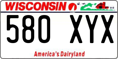 WI license plate 580XYX