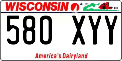 WI license plate 580XYY