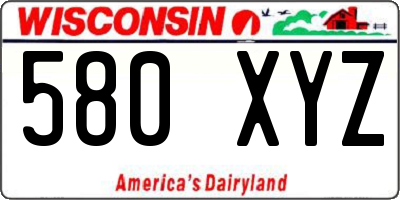 WI license plate 580XYZ