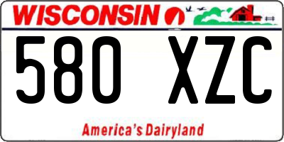 WI license plate 580XZC