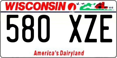 WI license plate 580XZE
