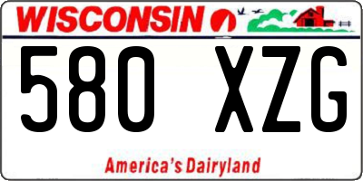 WI license plate 580XZG