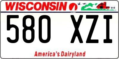 WI license plate 580XZI