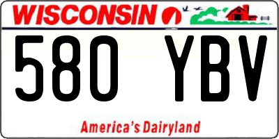 WI license plate 580YBV