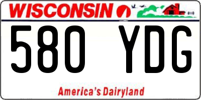 WI license plate 580YDG