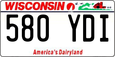 WI license plate 580YDI