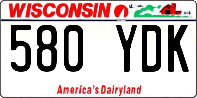 WI license plate 580YDK
