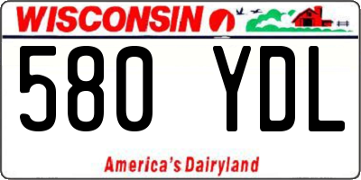 WI license plate 580YDL