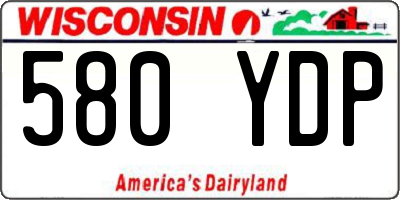 WI license plate 580YDP