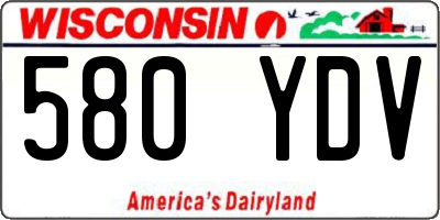 WI license plate 580YDV