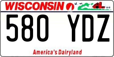 WI license plate 580YDZ