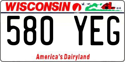 WI license plate 580YEG