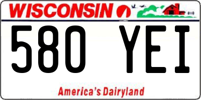WI license plate 580YEI