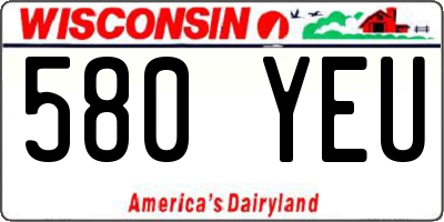WI license plate 580YEU